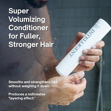 INTELLIGENT Super Volumizing Hair Loss Conditioner - Strengthens Weakened Hair and Maximizes Volume | All Hair Types for Men and Women | 10 fl oz (290 ml)