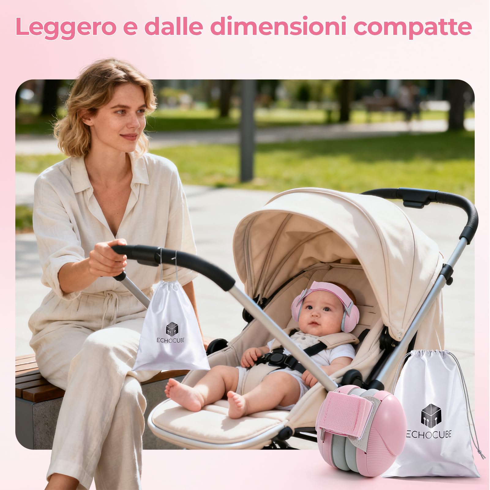 Protezioni auricolari per Neonati, Cuffie per Neonati Antirumore da 25dB per Bambini da 0 a 48 Mesi, Cuffie per Neonato con Cancellazione del Rumore per Aereo e Sonno
