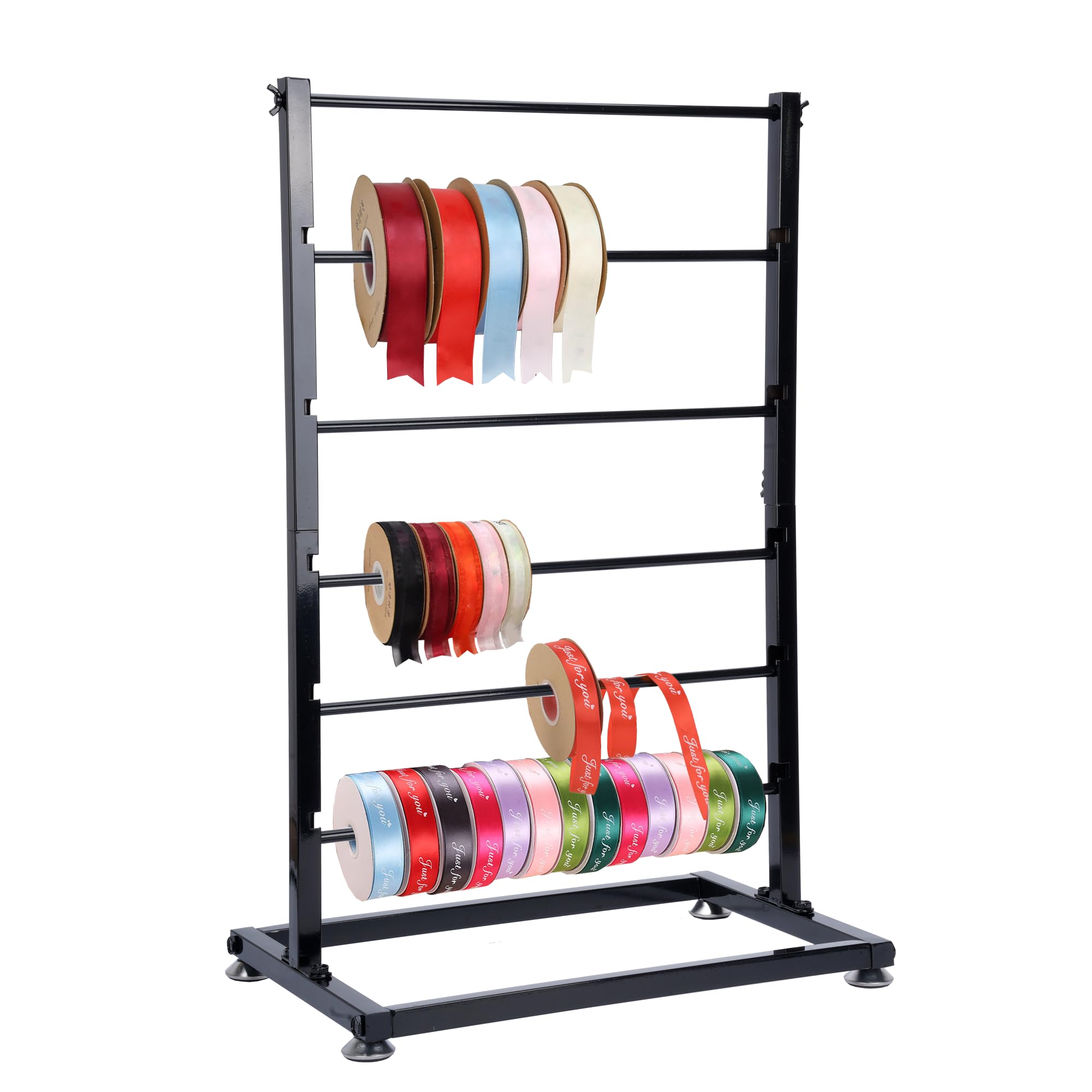 Baoz Ribbon Storage Organizer 6 Tier Tablecounter Ribbon Holder Organizer Rack Metal Ribbon Storage Shelf Ribbon Spool Holder Ribbon Organizer Retail Display Rack for Craft Room Cake Shop Flower Store