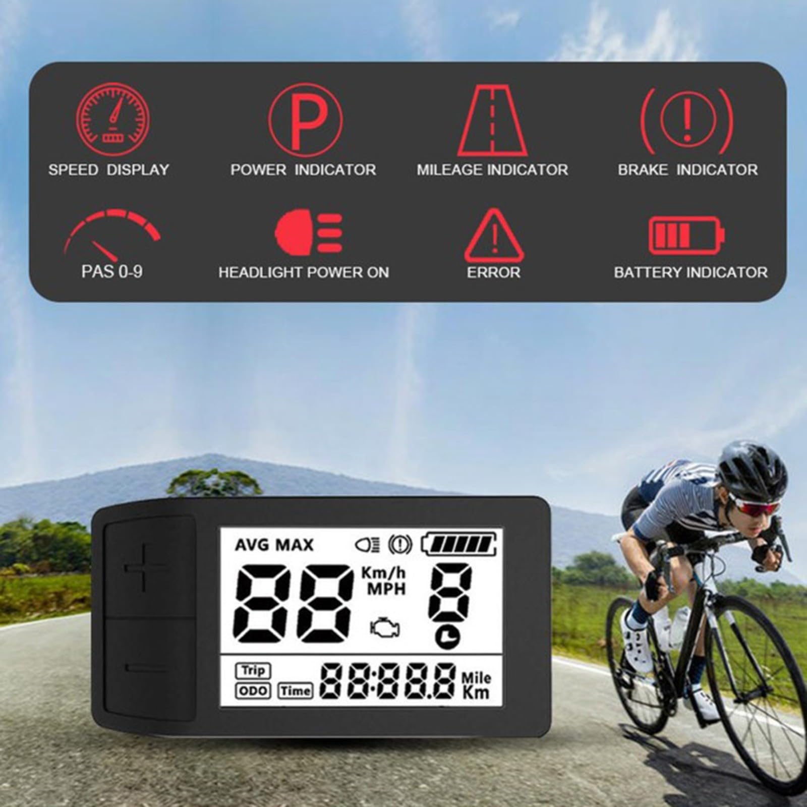 Display LCD 500S HD Motor, 24V 36V 48V E per schermo della bici, connettore a 5 pin 19,68 pollici filo