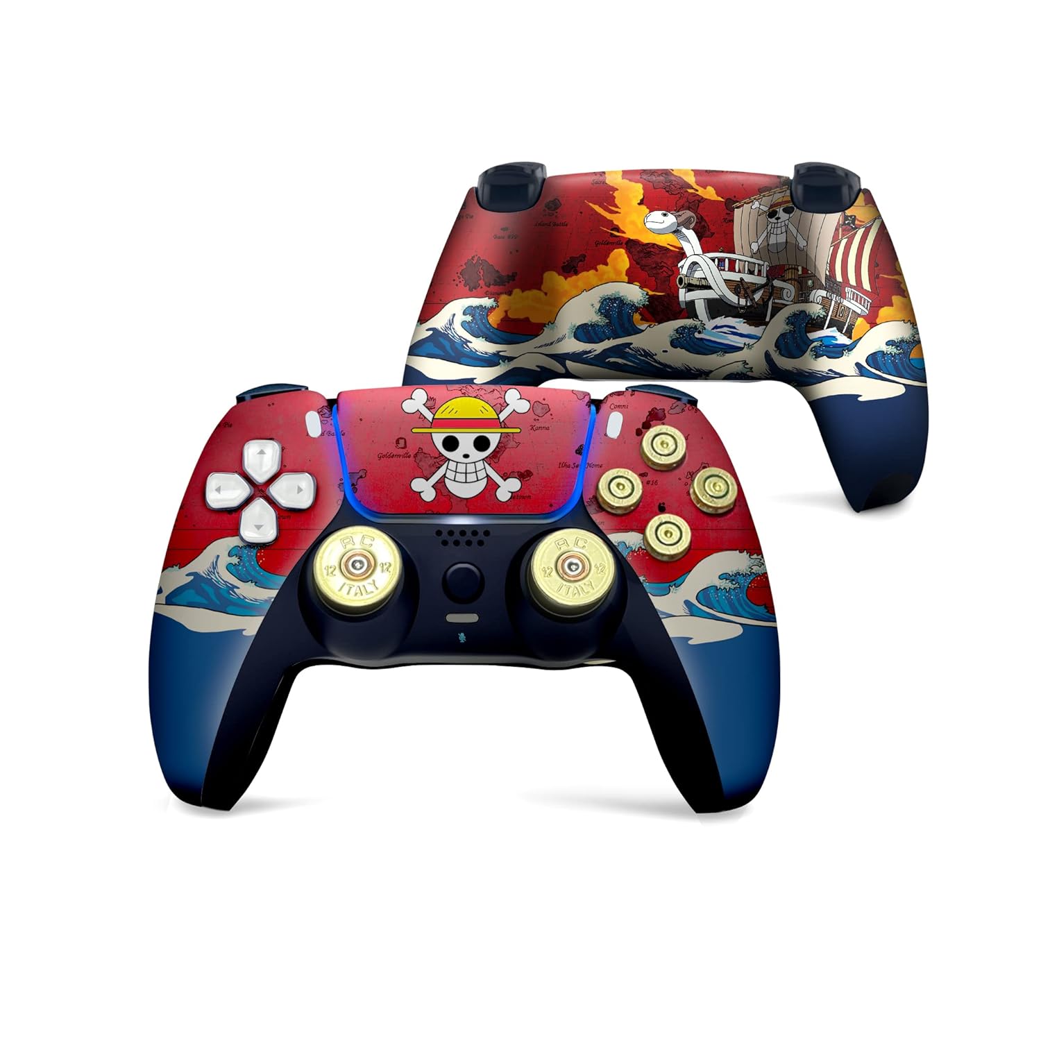 One Peice Bullet Custom PS-5 Controller Wireless compatible with Play-Station 5 Console by BCB Controllers Proudly Customized in