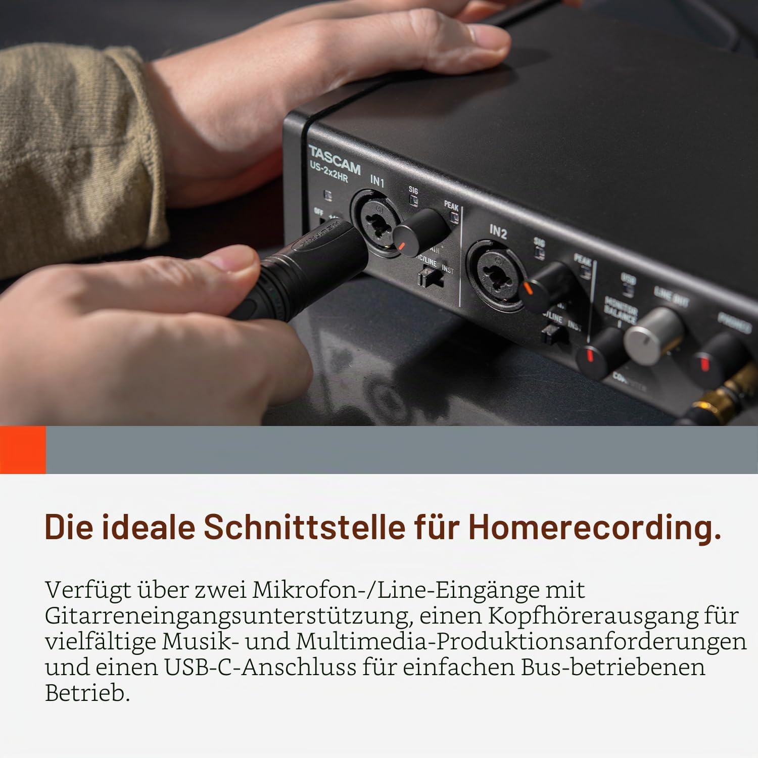 Tascam US-2X2HR USB-Audio-/MIDI-Interface (2 Eingänge, 2 Ausgänge)