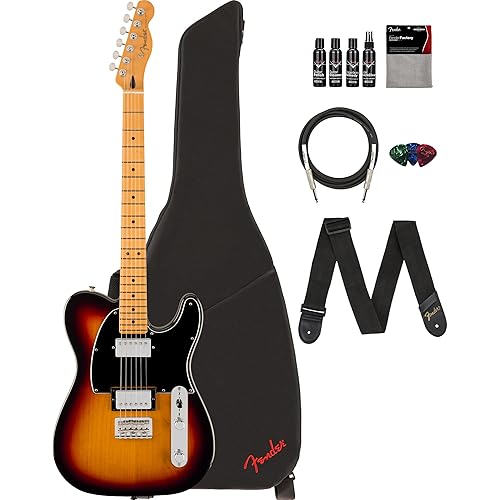 Fender Player II Telecaster HH - 3-Color Sunburst Bundle with Gig Bag, Strap, Cable, 3-Pack Picks and Guitar Cleaning Kit