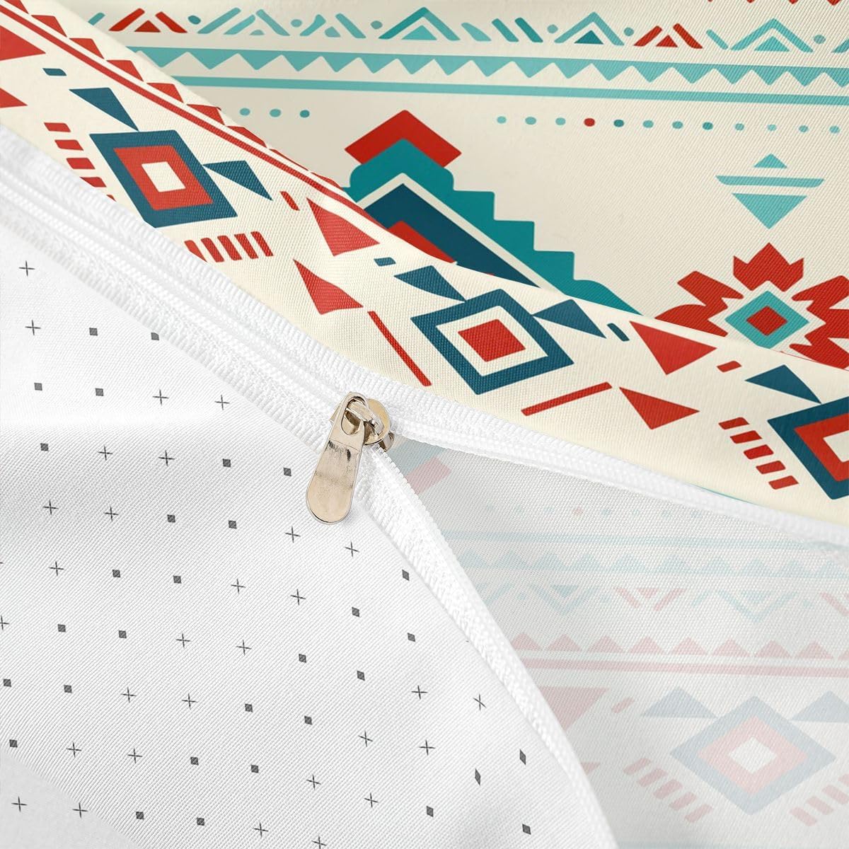 Erosebridal Aztec Duvet Cover Toddler Size Geometric Bedding Set for Teens Men Women Diamond Boho Tribal Striped Art Comforter Cover Cartoon Southwestern Ethnic Style Bedclothes