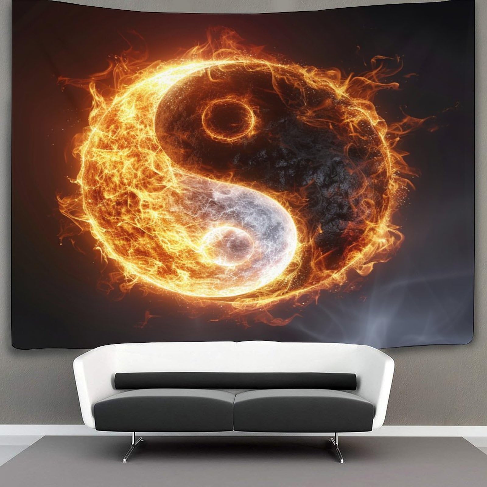 RNDKAUUIE 3D Yin Yang Bagua Print Wall Blanket Home Decoration Bedding Poster Wall Art Tapestry Tapestry Wall Hanging Soft Polyester for Living Room Bedroom Dorm Deco 70cmx100cm