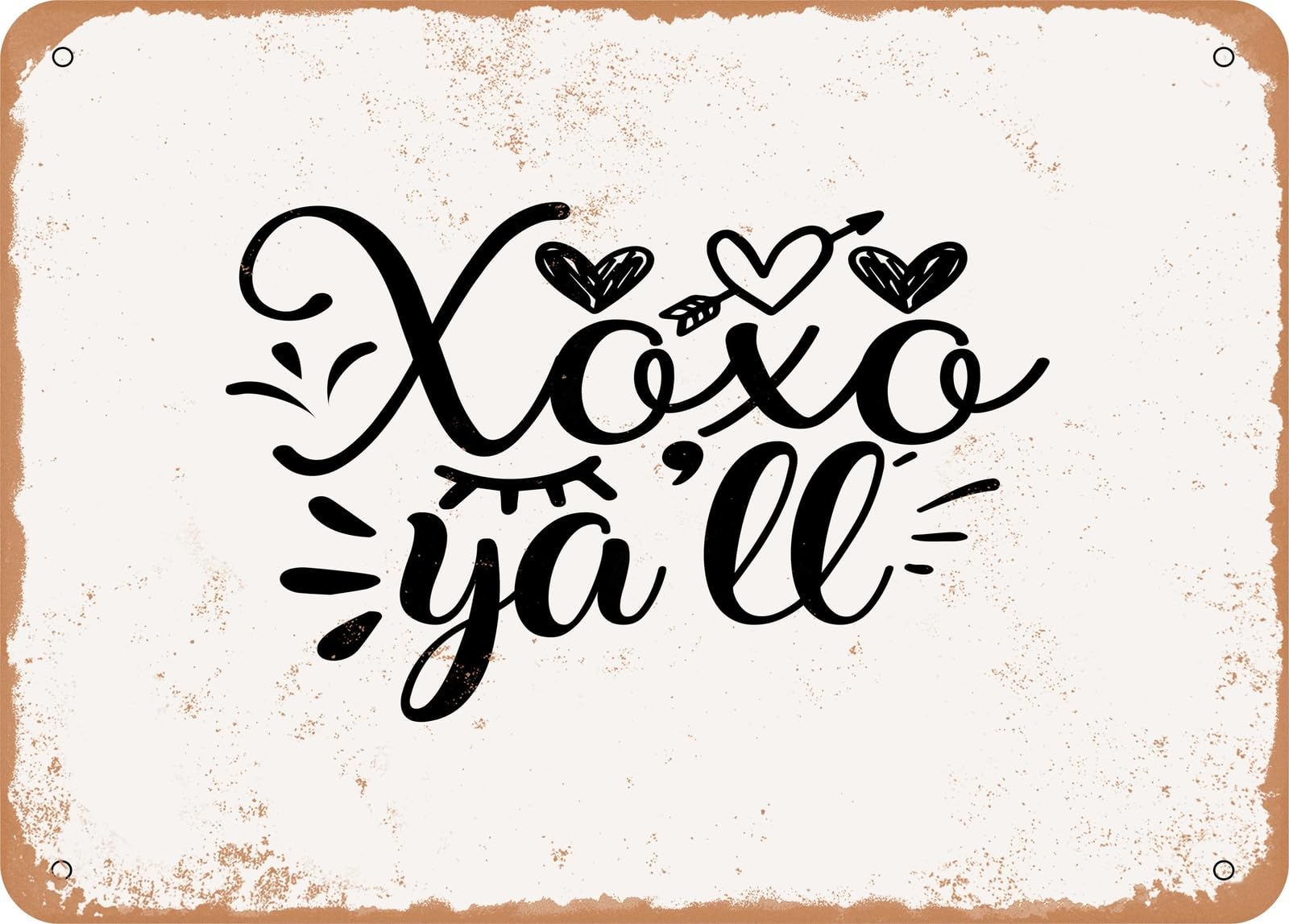 Miaomansenstore Metal Sign - Xoxo Y'all - Vintage Look Sign Home Decor