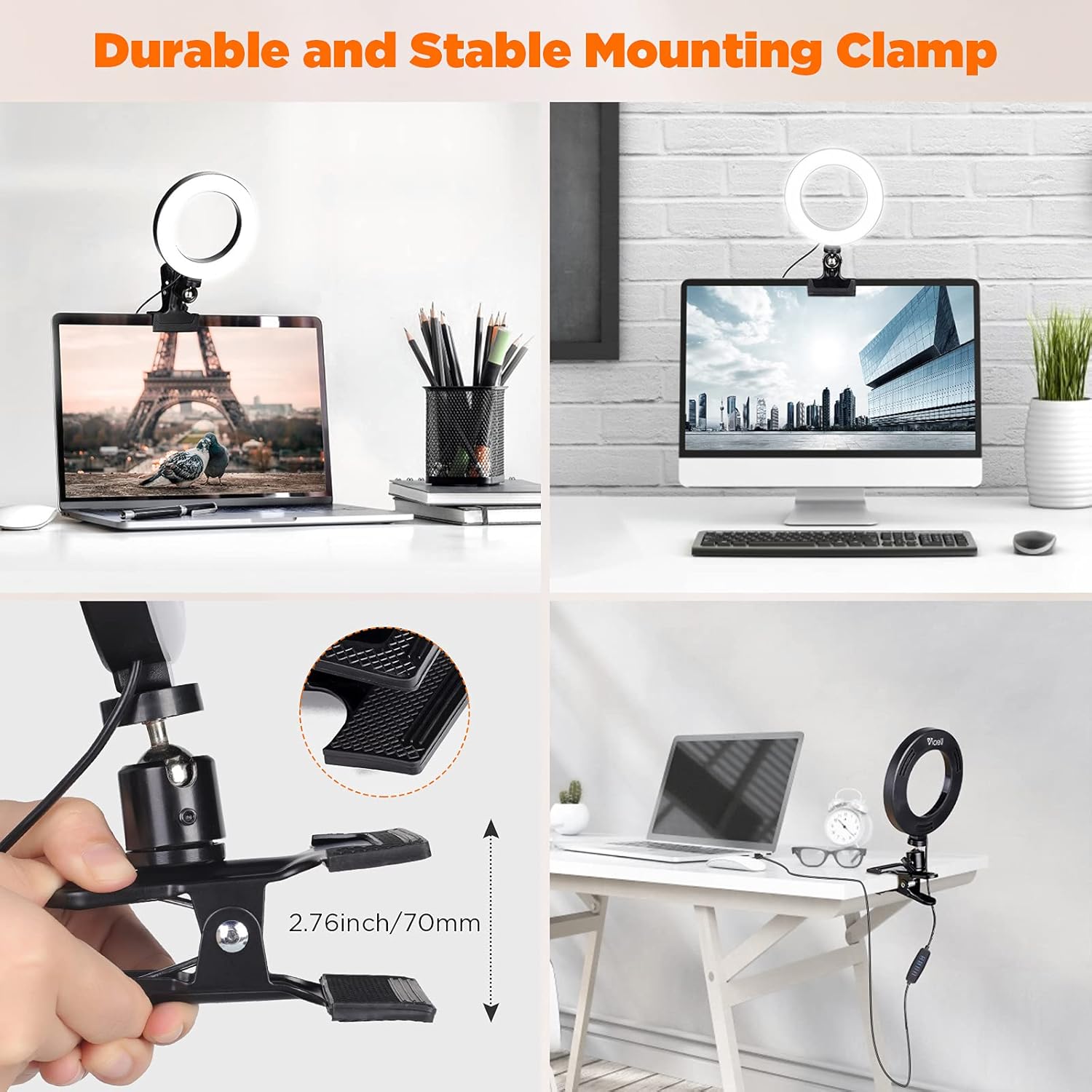 Discount 90% Video Conference Lighting, VICIALL 6.3” Desktop Ring Light with Clip, LED Selfie Ring Light for Video Conference, Zoom Calls, Live Streaming, Photography, Online Teaching, Make UP