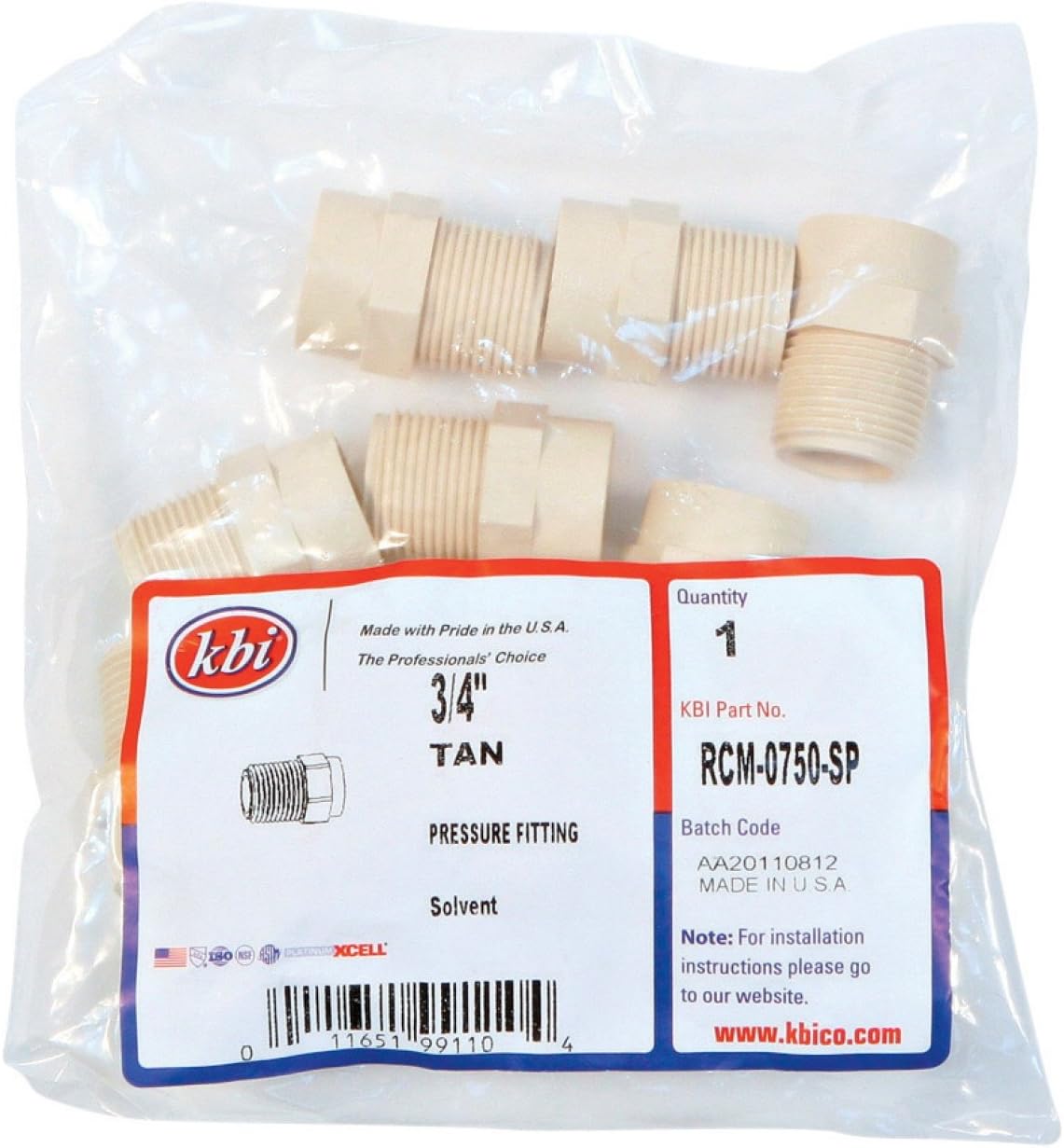 KBI 3/4 in. MPT x 3/4 in. Dia. Slip Male Adapter Plumbing Tools