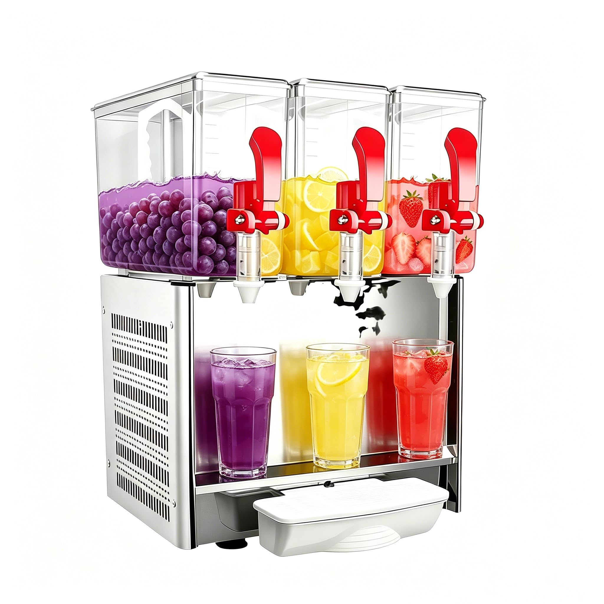 Máquina de Autoservicio de Bebidas Frías, Dispensador de Bebidas Comercial de 10L-40L, Equipamiento para Buffet y Hostelería de Acero Inoxidable, Máquina de Profesional con Sistema de Agitación