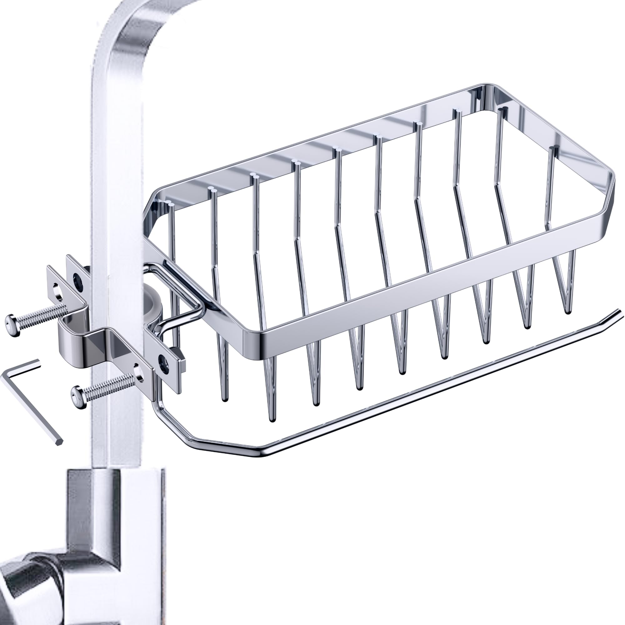Sponge Daddy Kitchen Sponge Holder Bathroom Sink Organizer Shower Caddy Suction Cup Bottle Organizer Hanging Organizer Kitchen Rack