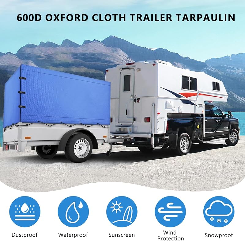 TAZZOR 600D Oxford Vízálló Ponyva Autótrailerhez 750kg 210x114x90cm