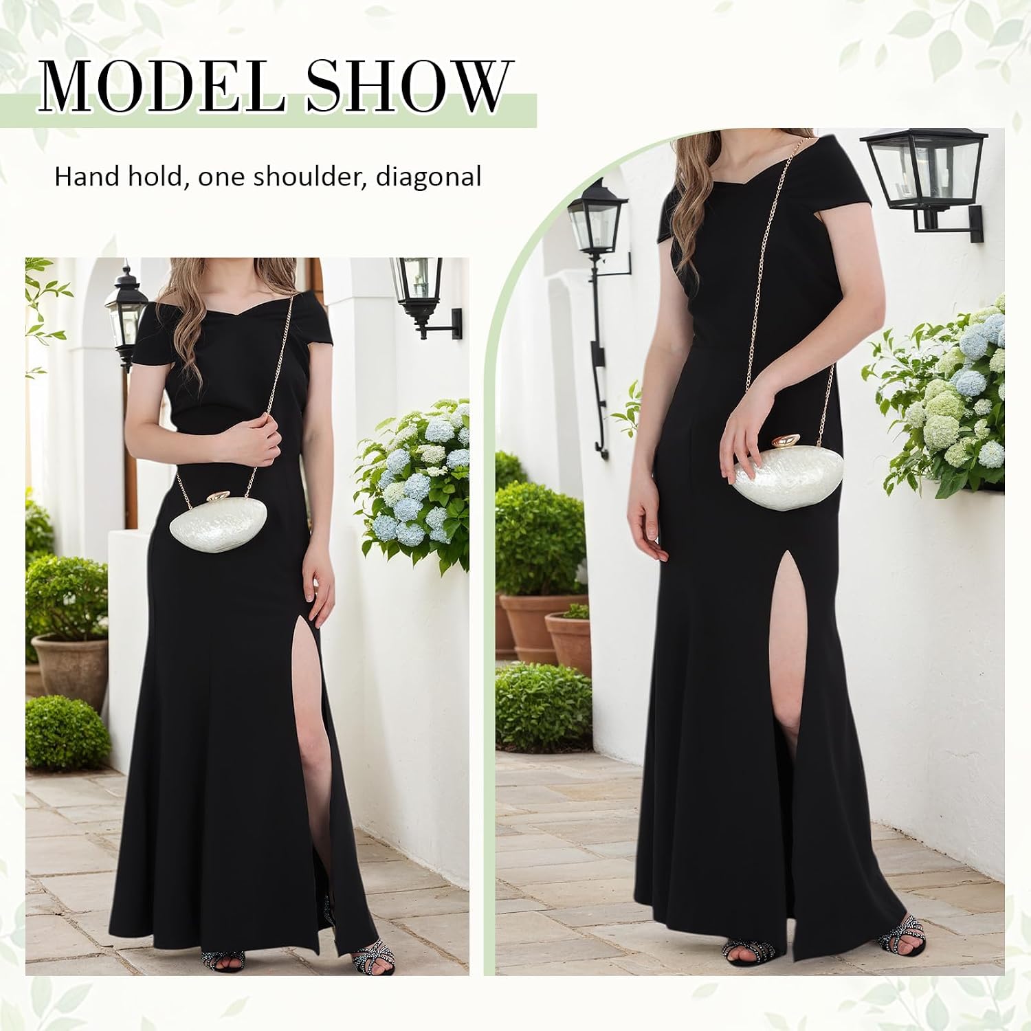GOKTOW Shell Shaped Acrylic Clutch Trendy Metallic Evening Bag for Women's Party Formal Events