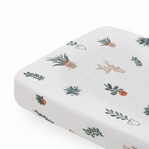 Miniatura 14 de Little Unicorn Funda para cambiador para recién nacidos y bebés, tela de muselina suave y transpirable, funda para cambiador de pañales de bebé Dino