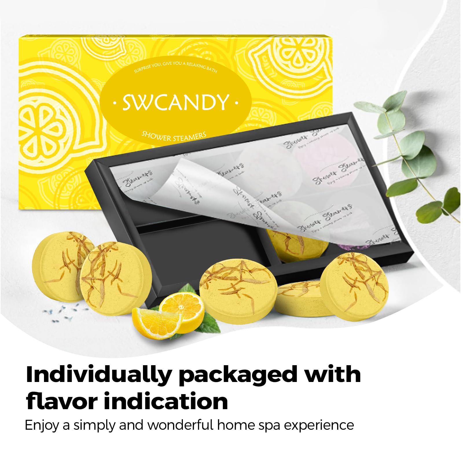 SWCANDY Shower Steamers Aromatherapy Birthday Gifts for Women Travel Essentials, 8 Pcs , Bath Bombs Shower Bombs with Natural Essential Oils, Relaxation Home SPA: Coconut