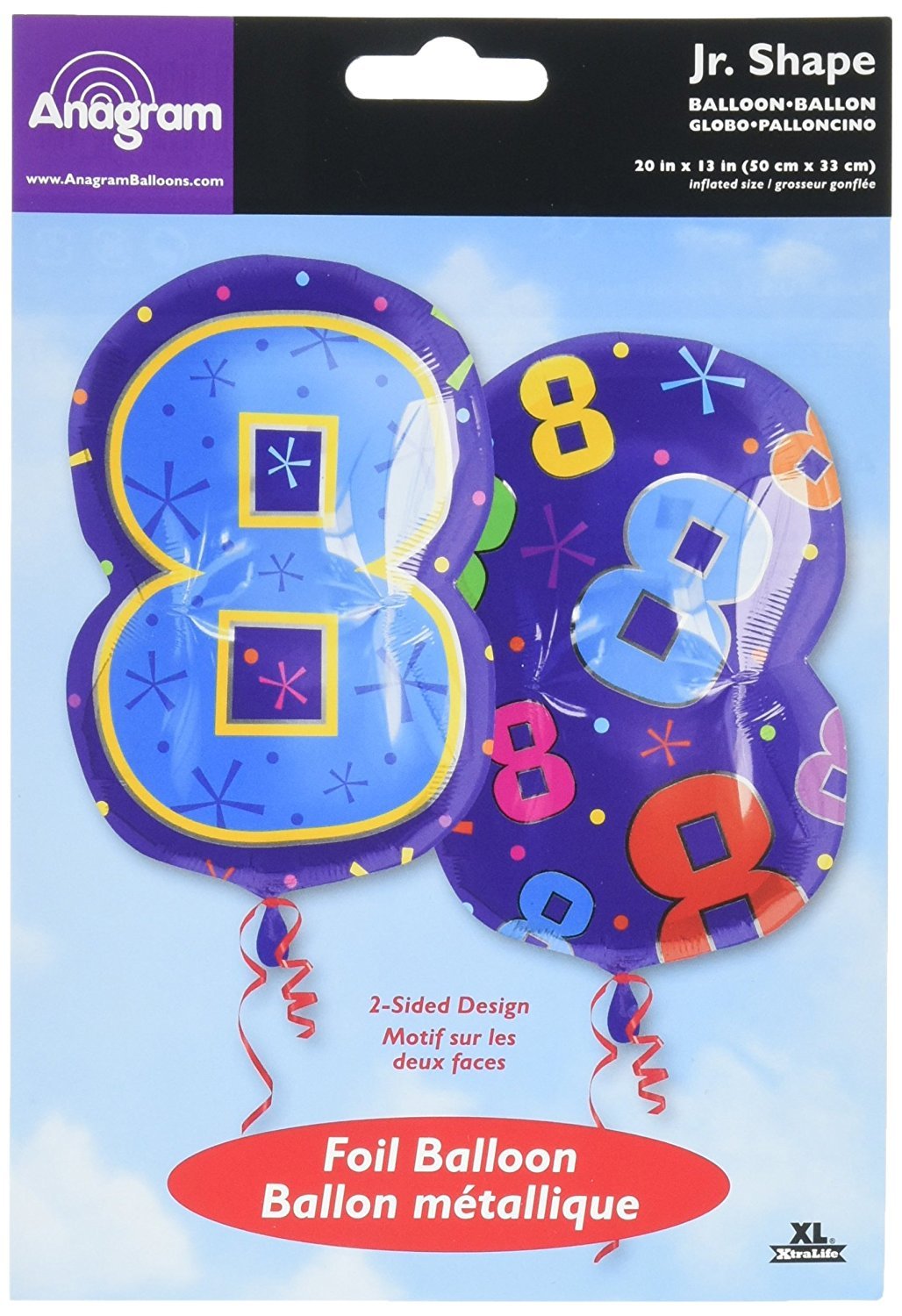 Anagram International 1267501 Shape 8 Balloon Pack, 18", Multicolor