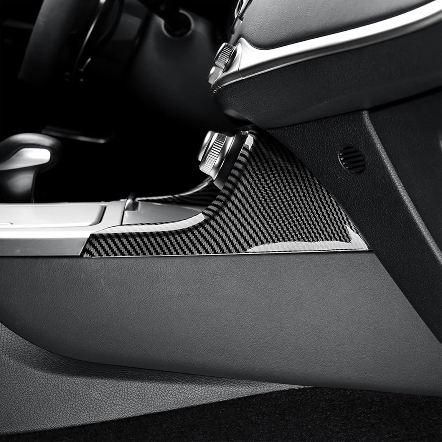 Carbon Fiber Pattern Central Console Air Conditioning Switch Button Panel Trim Cover Climate Control Panel Trim Frame Cover Compatible with Kia Stinger 2018-2023 Accessories