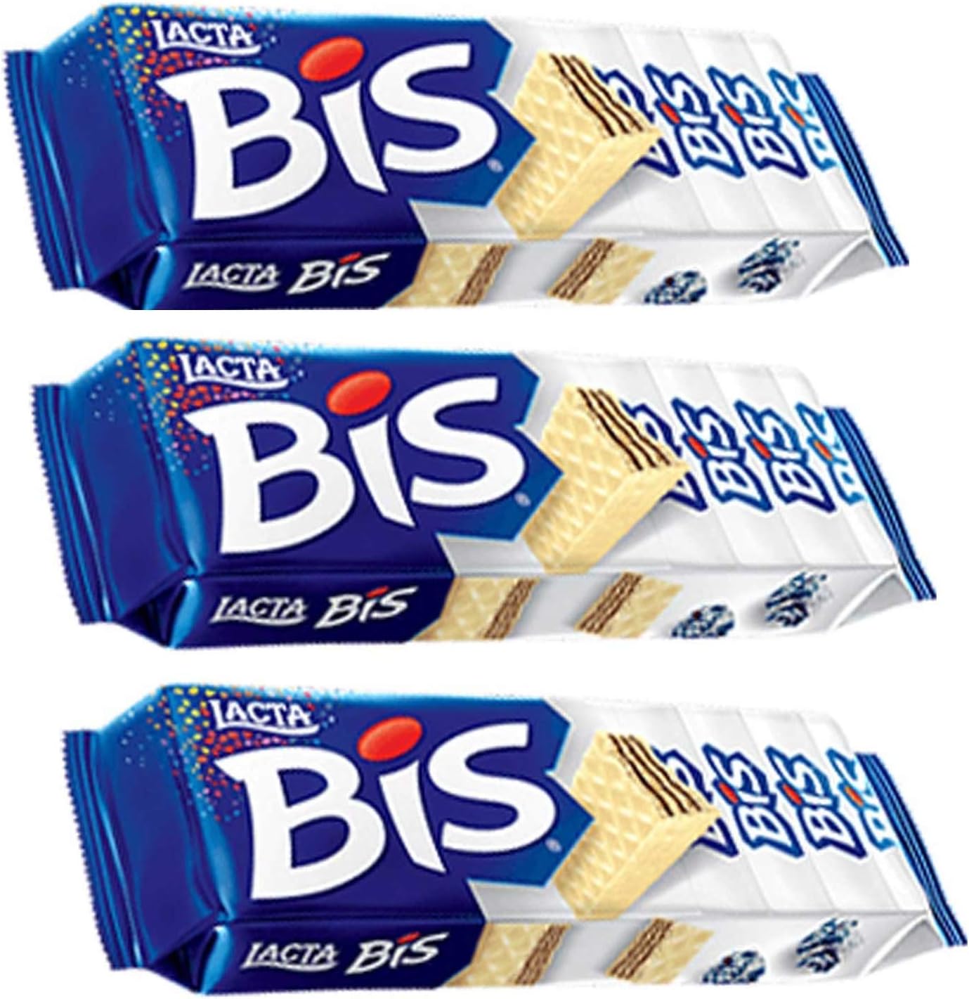 Bis - White Chocolate Wafer - 4.44 Oz (PACK OF 03) | Wafer Recheado sabor Chocolate Branco - 126g