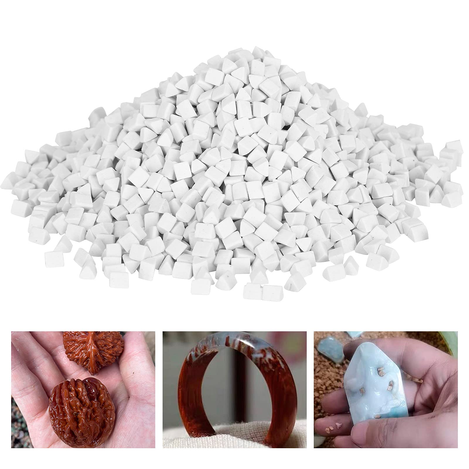 Keramikmedien für, Keramikdreieck-Schleifschmuck, Polieren für Vibrationspolierschleifmaschine, 4 Mm, 500 G