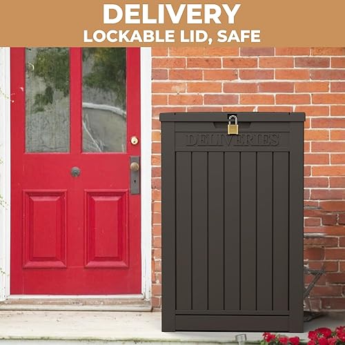 Miniatura 6 de 48 gallon delivery box,All-weather resin material outdoorstorage box easy to install and portable,Suitable for indoor and outdoor scenes (black)