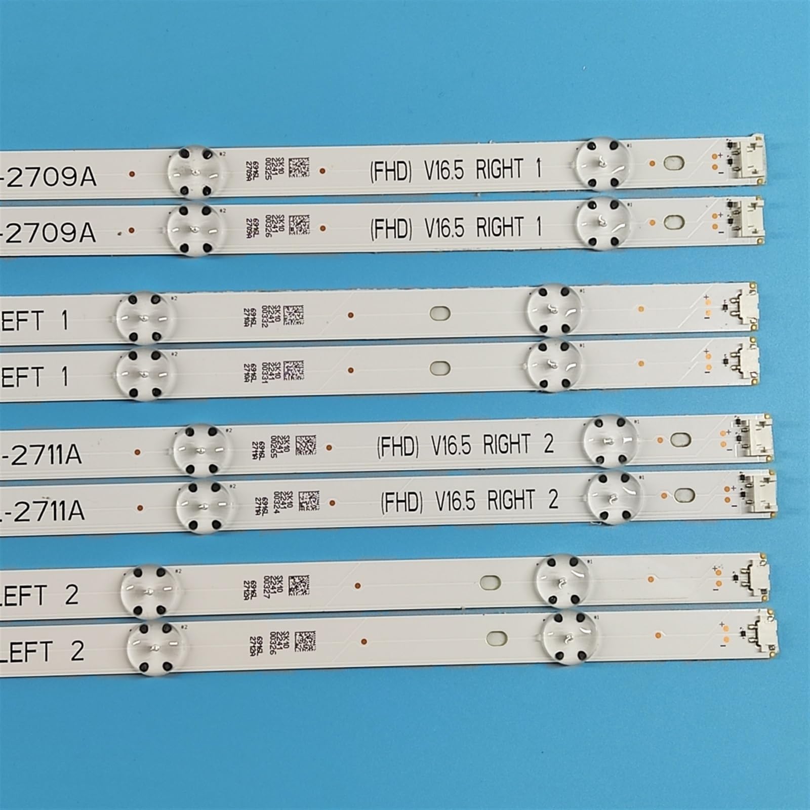 Striscia di retroilluminazione a LED da 8 Pezzi Compatibile for TV da 49 Pollici 49UH603V 49UH620V LC490DGE 6916L-2705A 6916L-2706A 6916L-2707A 6916L-2708A 49LJ510T (Color : 5 Set)