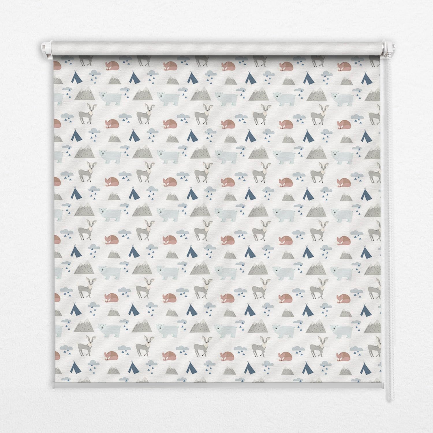 Store enrouleur intérieur 140x180 en toile premium montagnes de pluie