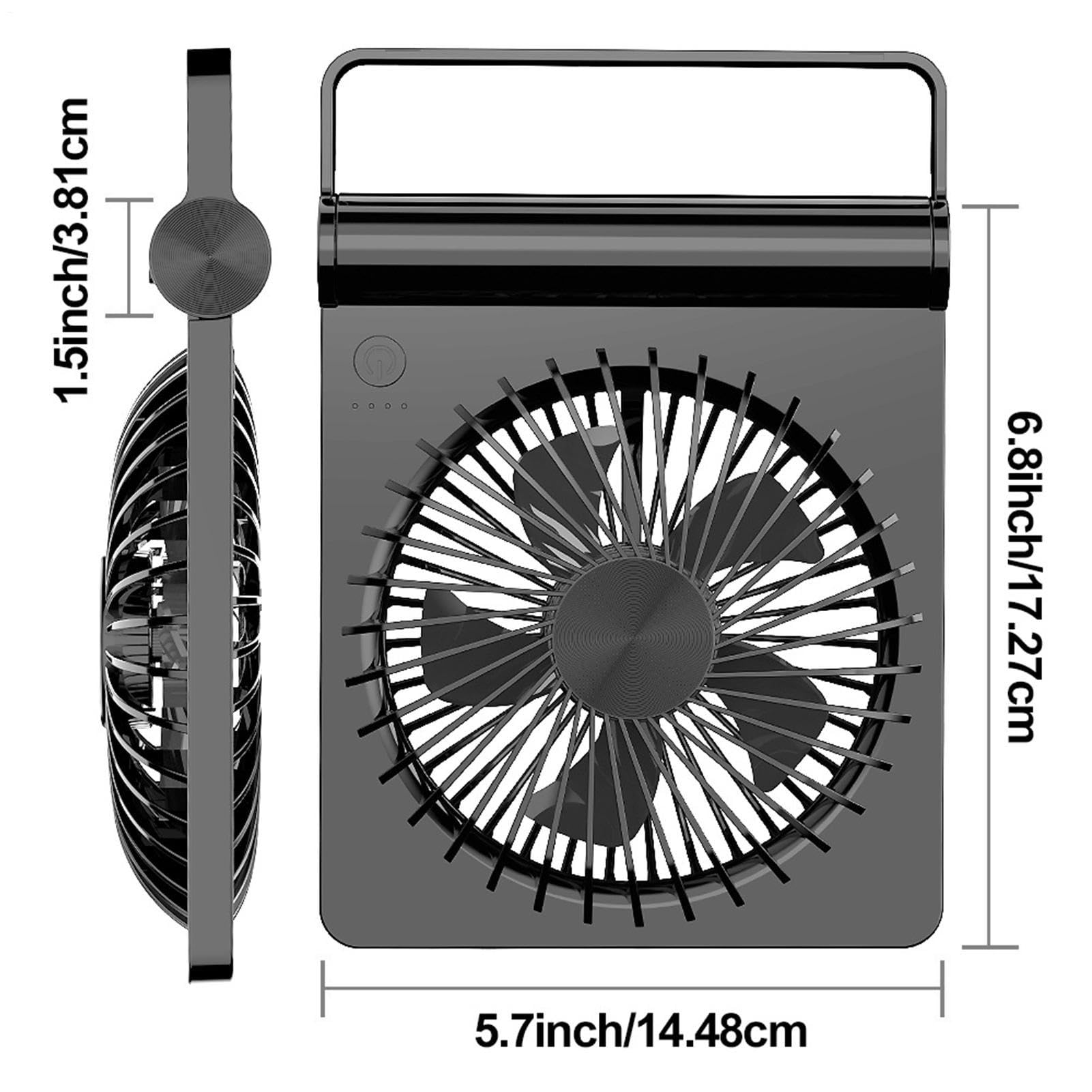 Ventilatore da Scrivania e Silenzioso USB Ricaricabile 3 Velocità Potente | Ventilatore da Tavolo Silenzioso Per Interno Ed Esterno: Casa, Ufficio, Viaggio, Vacanza, Spiaggia, Campeggio