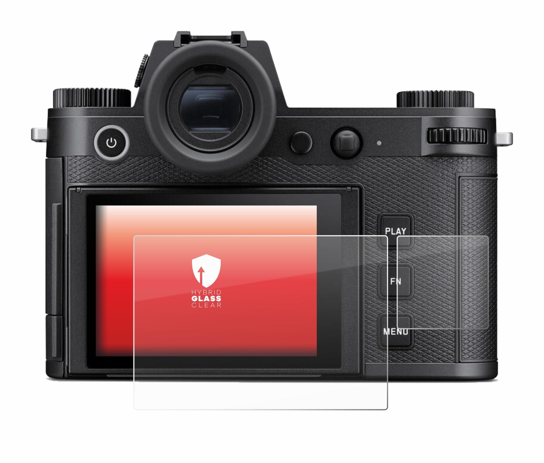 upscreen Screen Protector Film compatible with Leica SL3 (Display + top plate display) - 9H Glass Protection, Extreme Scratch Resistant, 1-Pack, Clear