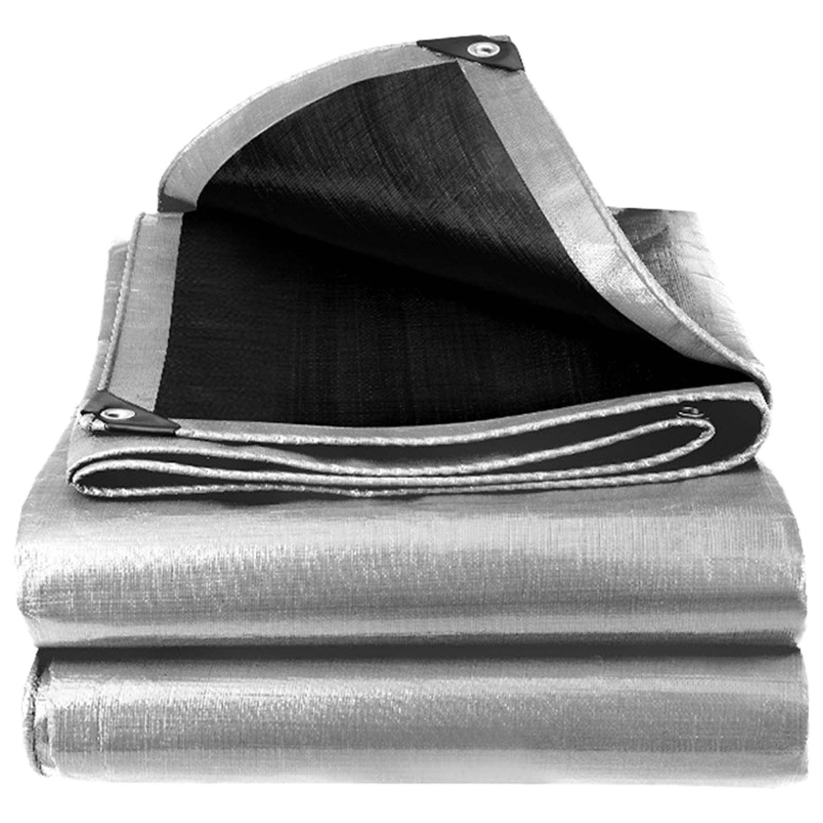 Waterproof Tarpaulin Caravan Cover Sheet Camping Sheet Double Sided Canvas Groundsheet Multipurpose Tarp Tear-resistant protective, for garden furniture, pool, car, truck (2m*21m|165g/m²)