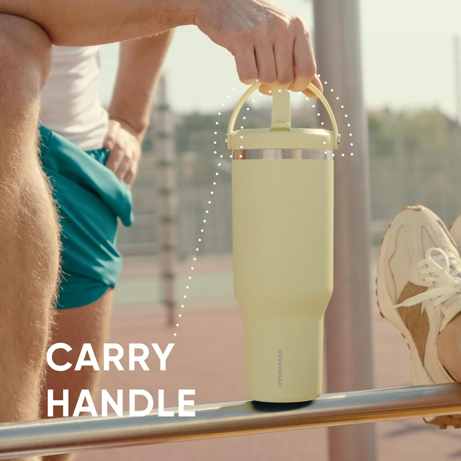 Hydrapeak Nomad 40 oz Tumbler with Handle and Straw Lid, Leakproof, Double Insulated, 40oz Cup Stainless Steel (Black) - Image 7