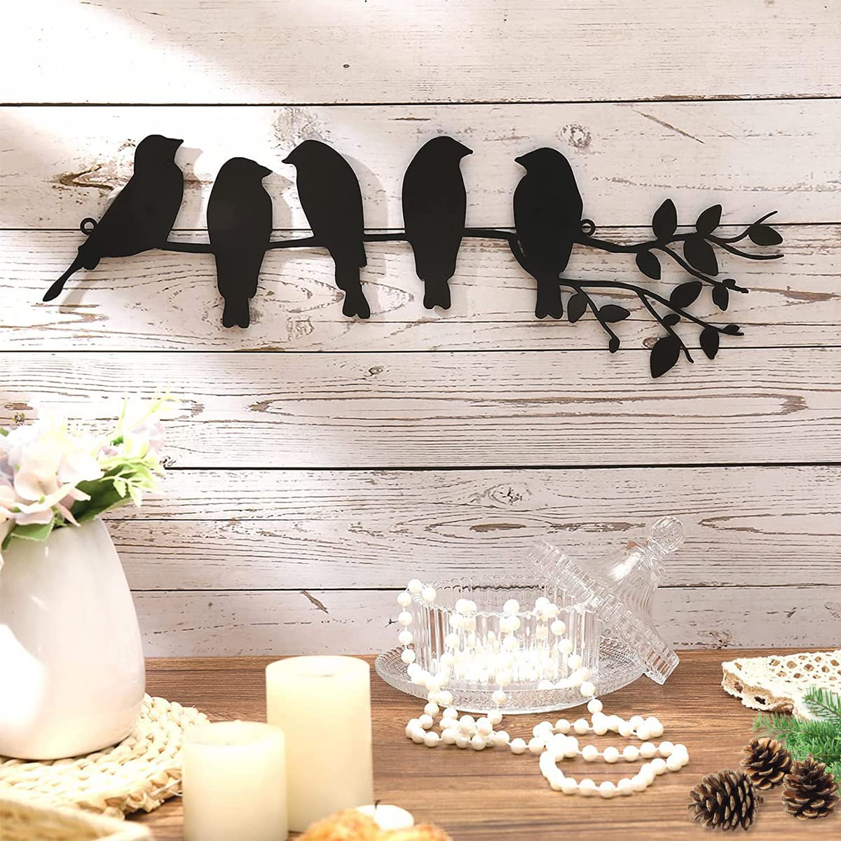 Vogelpaar Silhouet Op Vector Van Een Tak Vector Illustratie