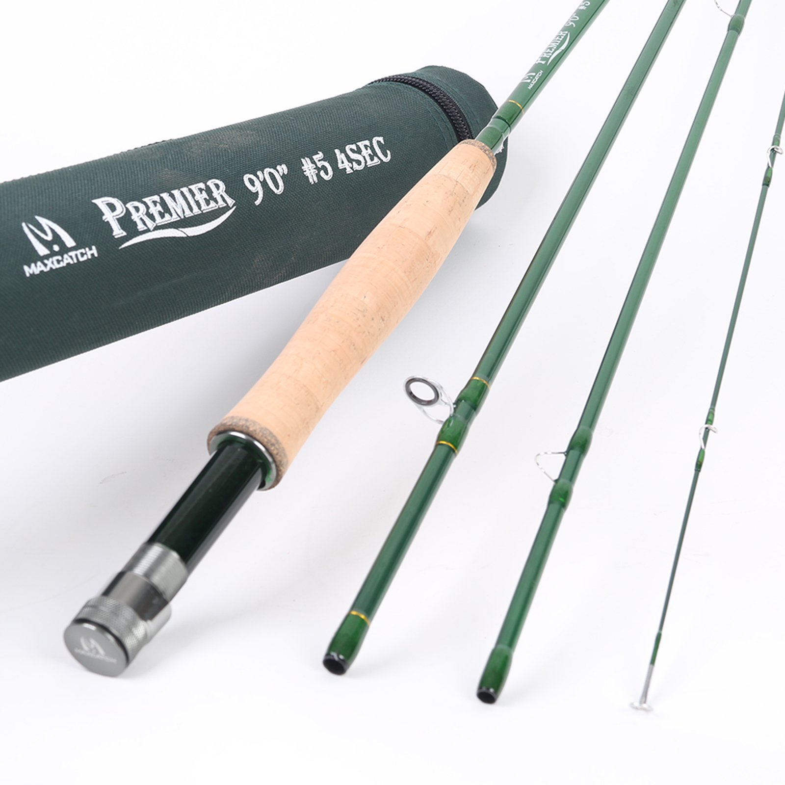 m maximumcatch maxcatch 3-12wt medium-fast action premier fly fishing rod-im8 carbon blank for high performance,with aa cork grip hard chromed guides and cordura tube