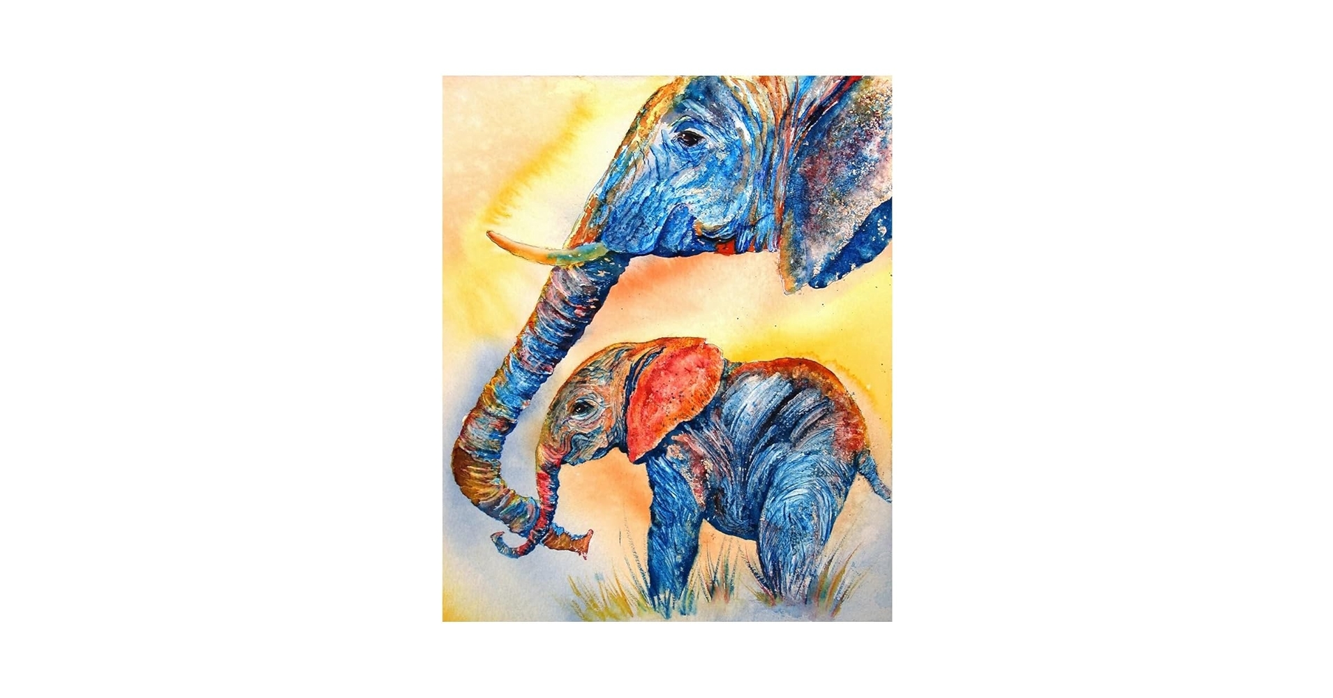 T*A様 Beyond the fun｜象 動物画 イラスト 抽象画 絵画 ドロ Amazon.co.jp: 動物画 象と赤ちゃん 象 キャンバス 絵画