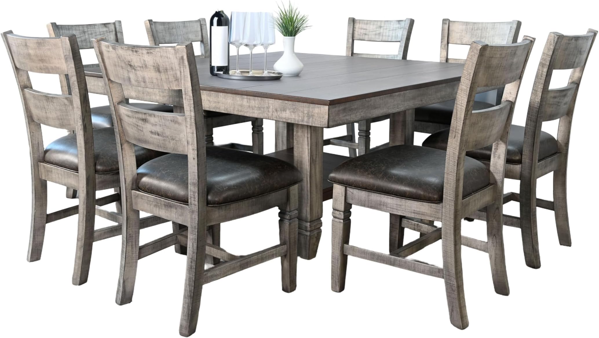 Sunny Designs Wendy Square Dining Set with Storage Shelf