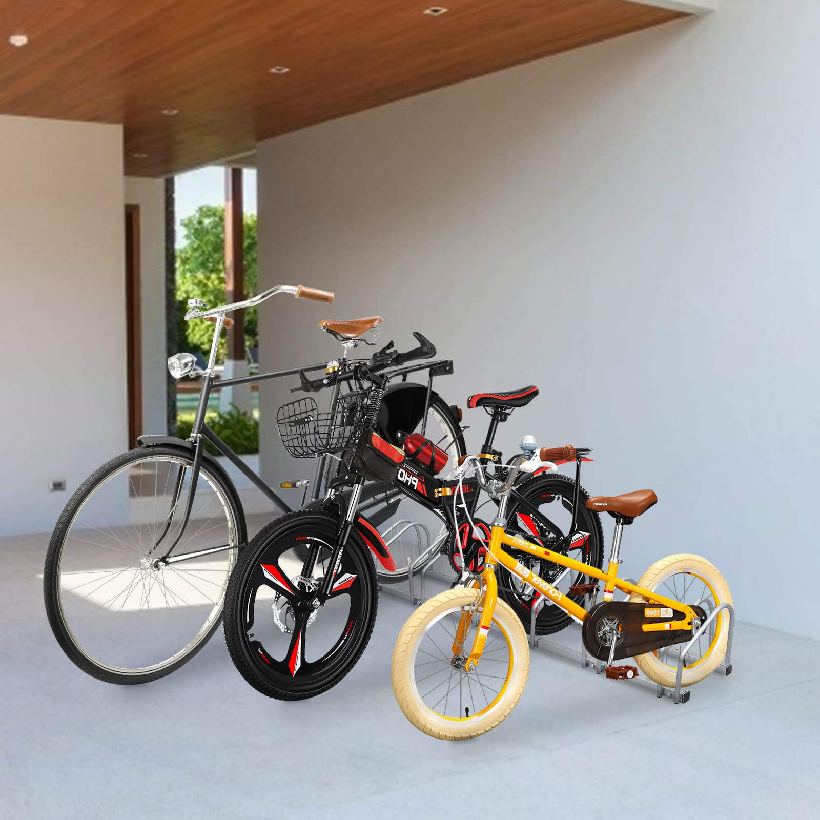 Randaco Fahrradständer Hinterrad für 6 Fahrräder Fahrrad Ständer Aufstellständer Mehrfachständer Boden und Wandmontage Diverse Modelle Fahrradständer Mountainbike Ebike