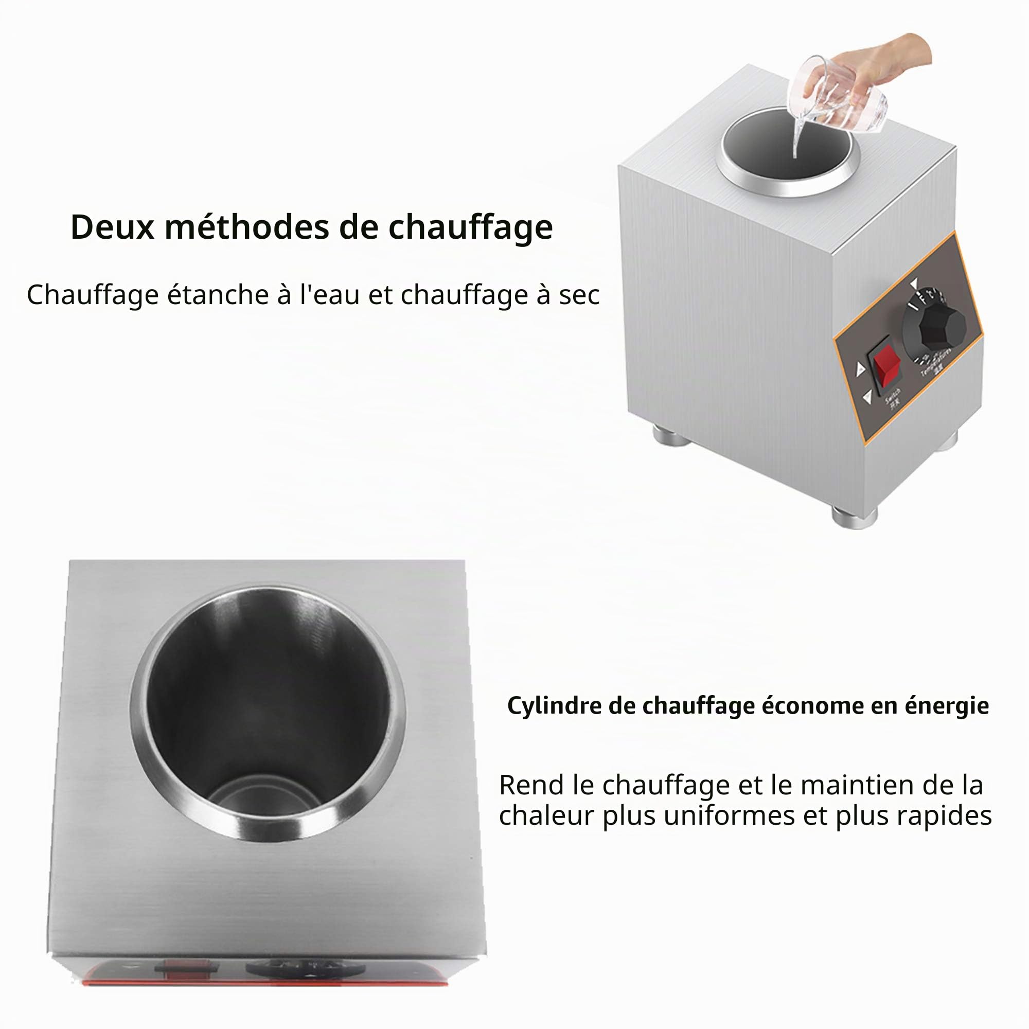 Réchauffeur électrique de sauce de nourriture de 240W, machine de conservation de chaleur de confiture, sauces chaudes de fromage de beurre de chocolat, bouteille de garnitures 1-4
