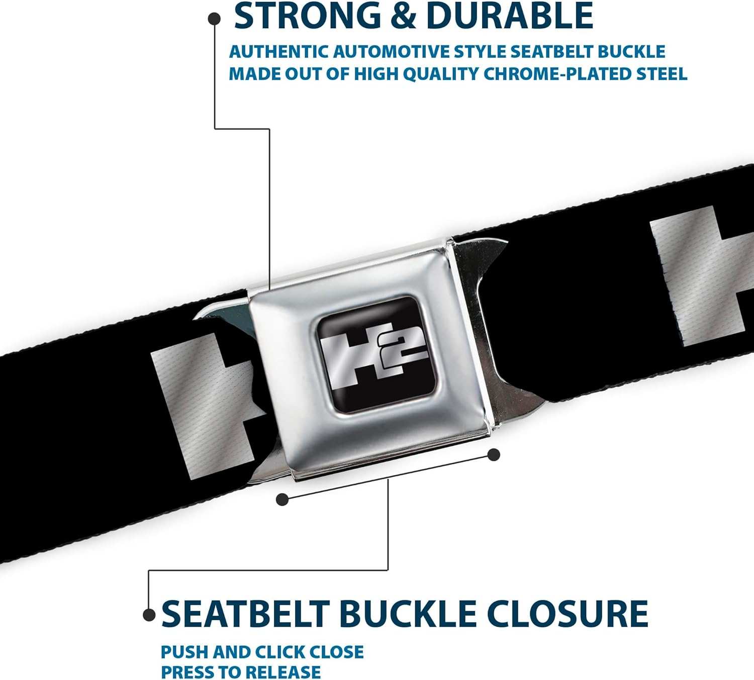 Buckle-Down Men's Seatbelt Belt H2 Hummer Wh2001