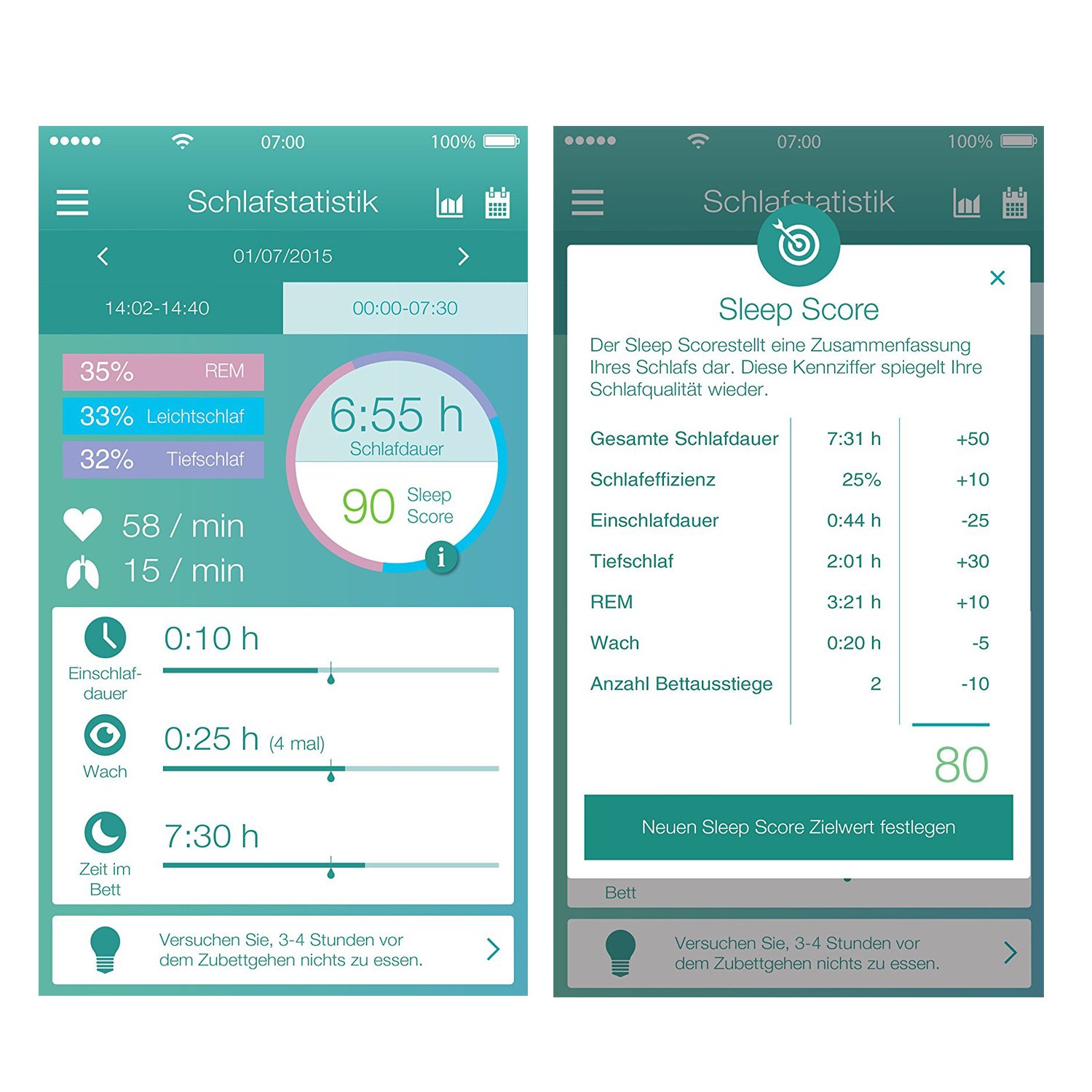 Beurer SleepExpert SE 80 mit Schlafatlas, Schlafsensor zur professionellen Schlafanalyse