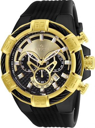 Invicta   Bolt Chronograph Black and Gold Dial Mens Watch   24699