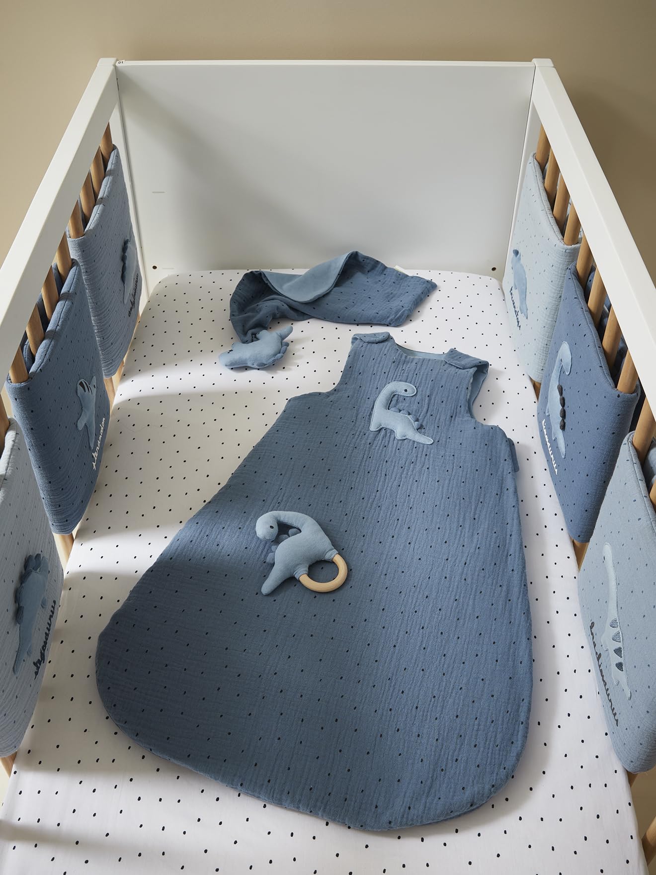 VERTBAUDET Gigoteuse Spécial Été En Gaze De Coton PETIT DINO Bleu 0/6 Mois