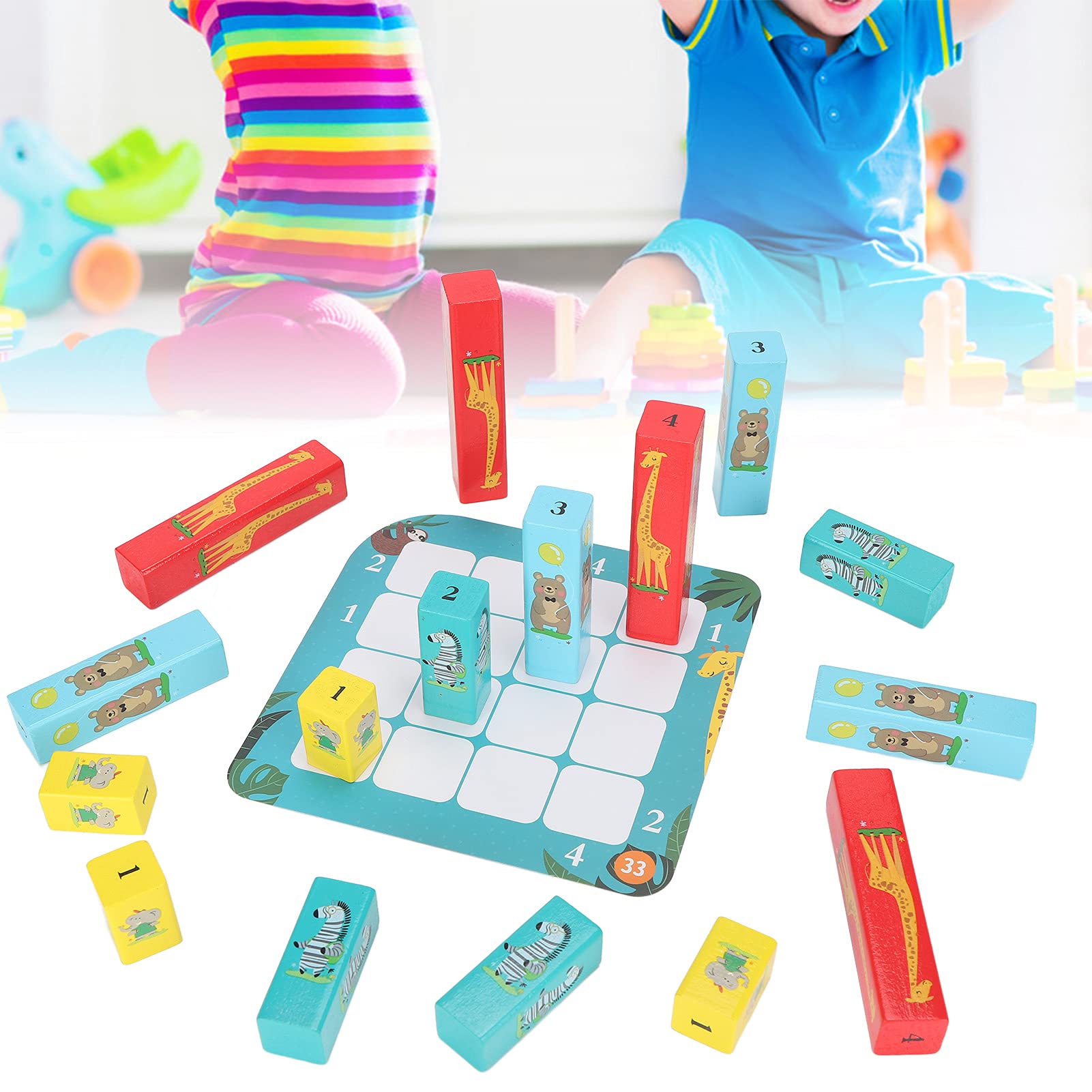 Gonetre Juego de Mesa Sudoku de Madera para Niños, Juguete Educativo de Aprendizaje Matemático para Niños