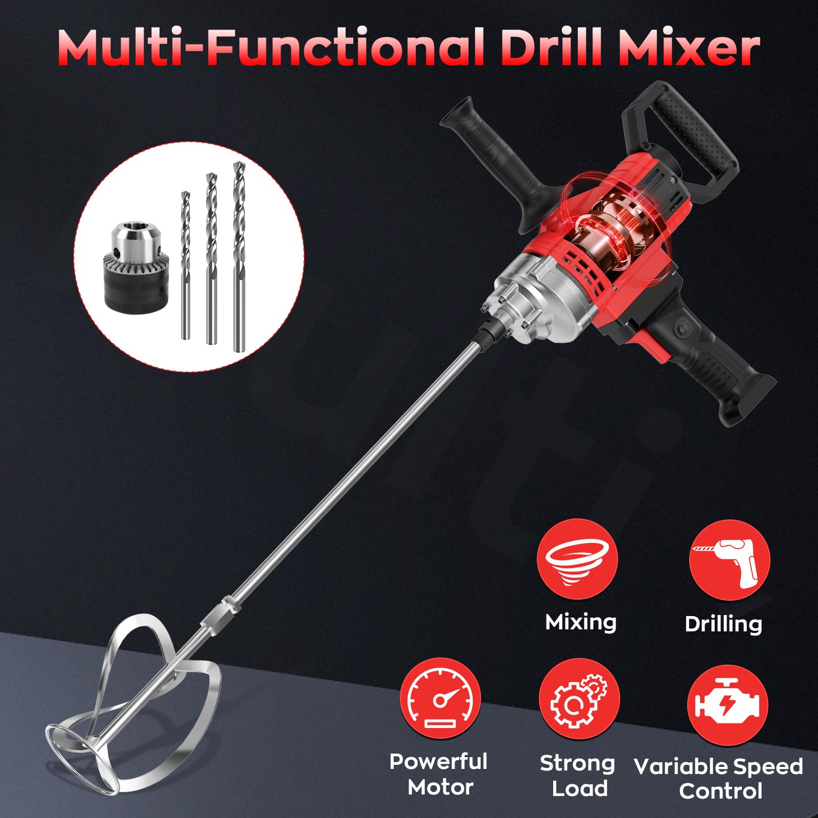 IMAYCC Drill Mixer - Powerful Mixing & Drilling Tool -2 IMAYCC Drill Mixer - Powerful Mixing & Drilling Tool -2