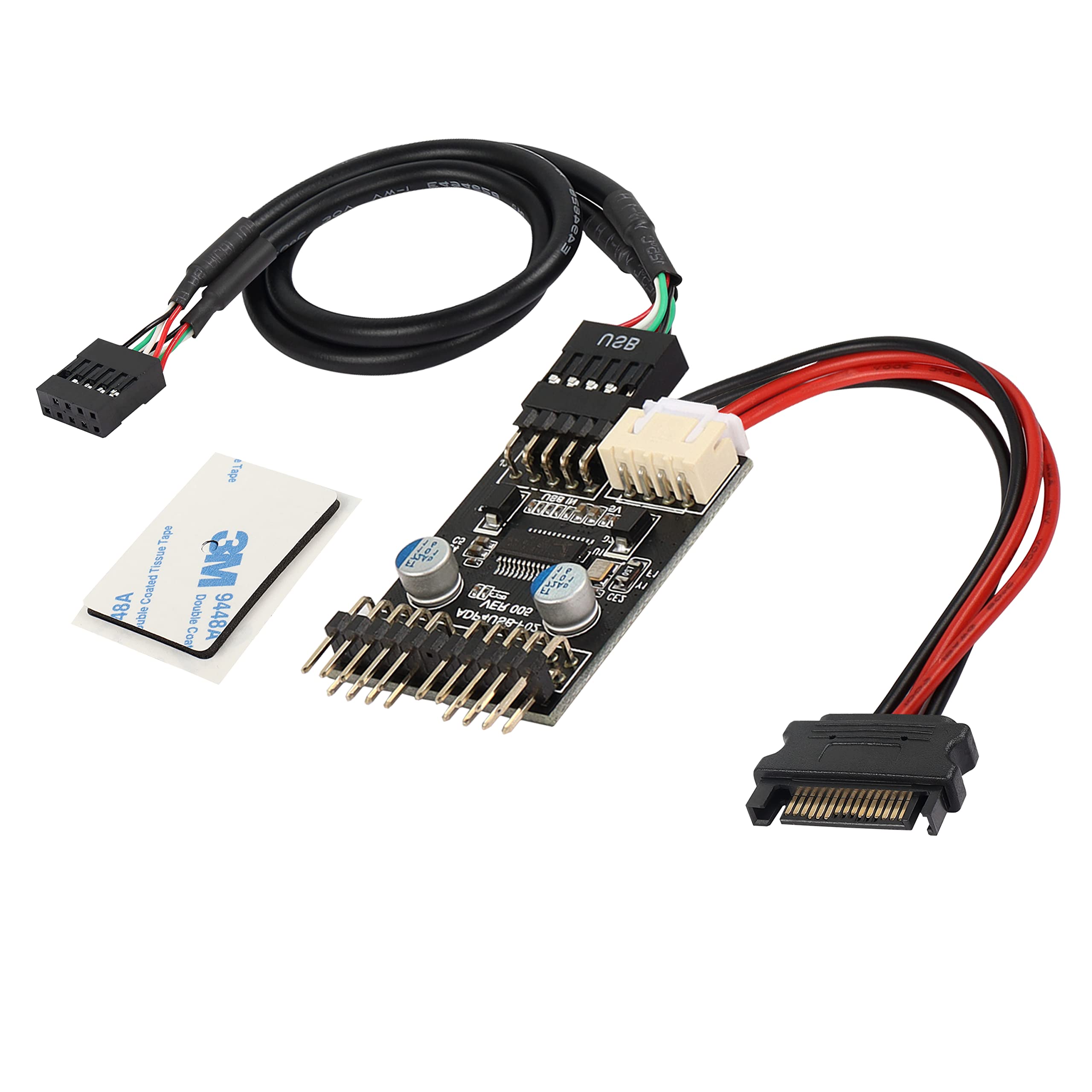 MEIRIYFA USB-Header-Verlängerungskabel – USB 2.0, 9-polig, 50 Cm, 2 Stück, Für PC-Motherboard
