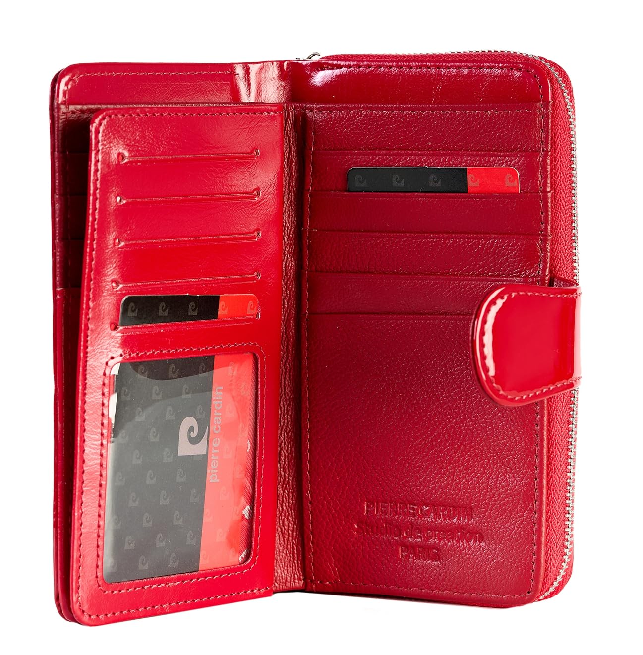 Cartera Pierre Cardin para mujer, hermosa, grande, espaciosa, de cuero genuino, regalo, cartera con monedero, porta tarjetas, cartera para chica, de cuero
