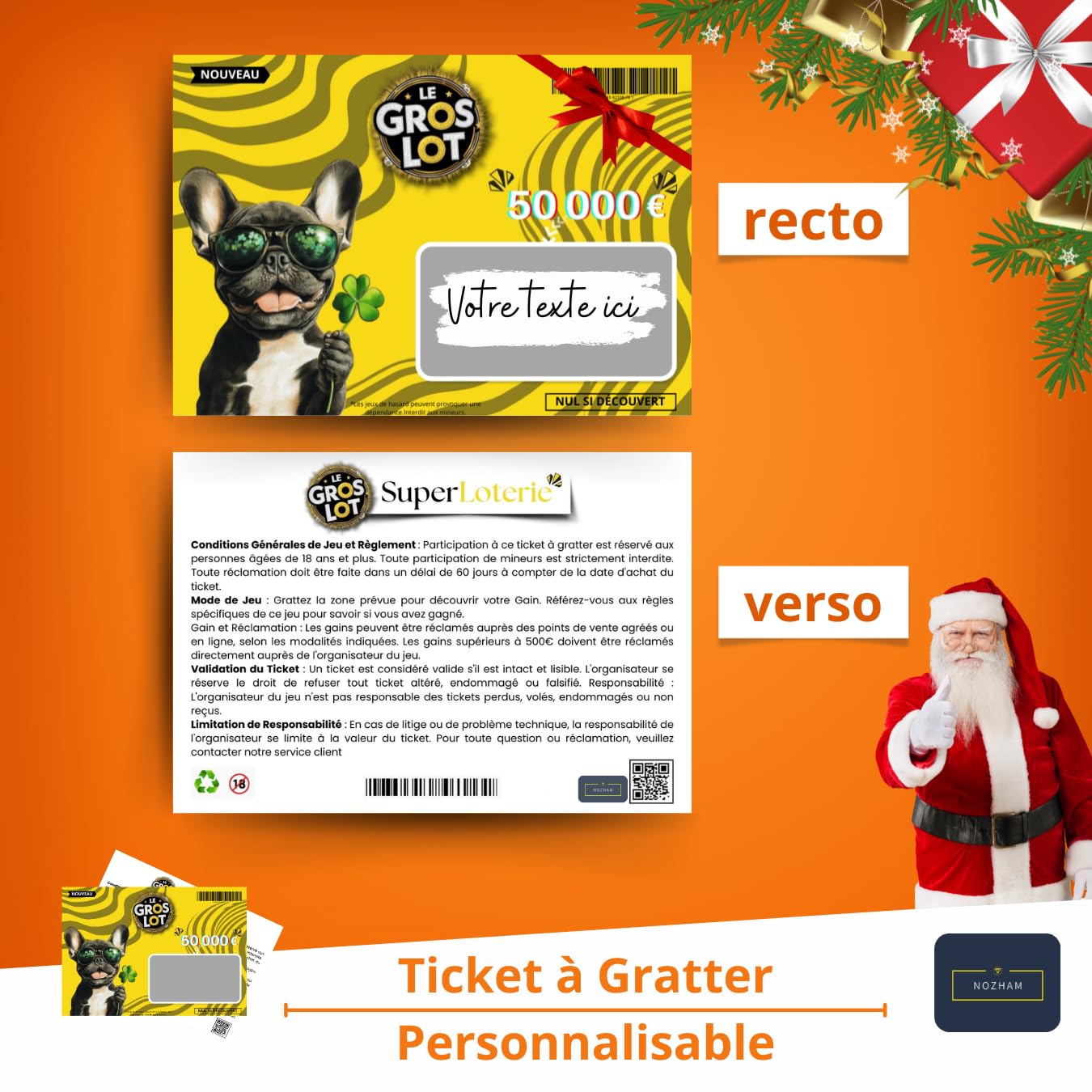 NOZHAM 5 Personalised Scratch Ticket Cards Surprise Announcement Original, Scratch Ticket for Prank Joke Prank - Image 4