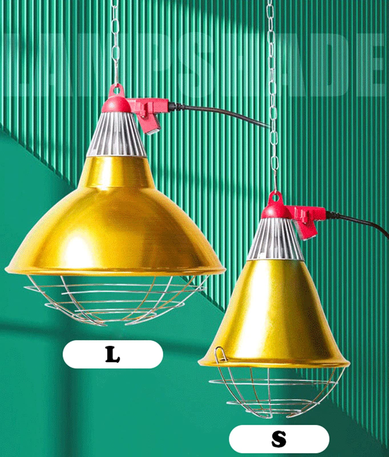 Lampada riscaldante per pollame per pulcini e cuccioli, regolazione della temperatura in due fasi, ideale per pollai, cucce, rettili, tartarughe, mantiene gli animali domestici caldi di notte in