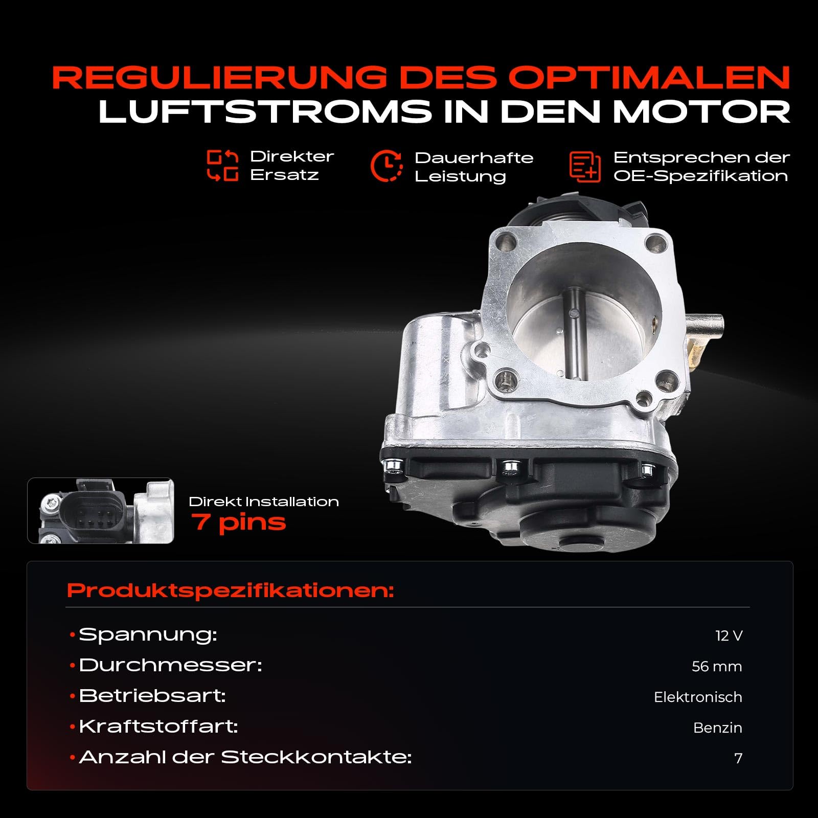 Frankberg Drosselklappe Drosselklappenstutzen Kompatibel mit A3 8L1 1.8L 1996-2003 Oct.avia I 1U2 1.8L 1997-2010 Golf IV Variant 1J5 1.8L 2000-2006 Benzin Replace# 06A133063G
