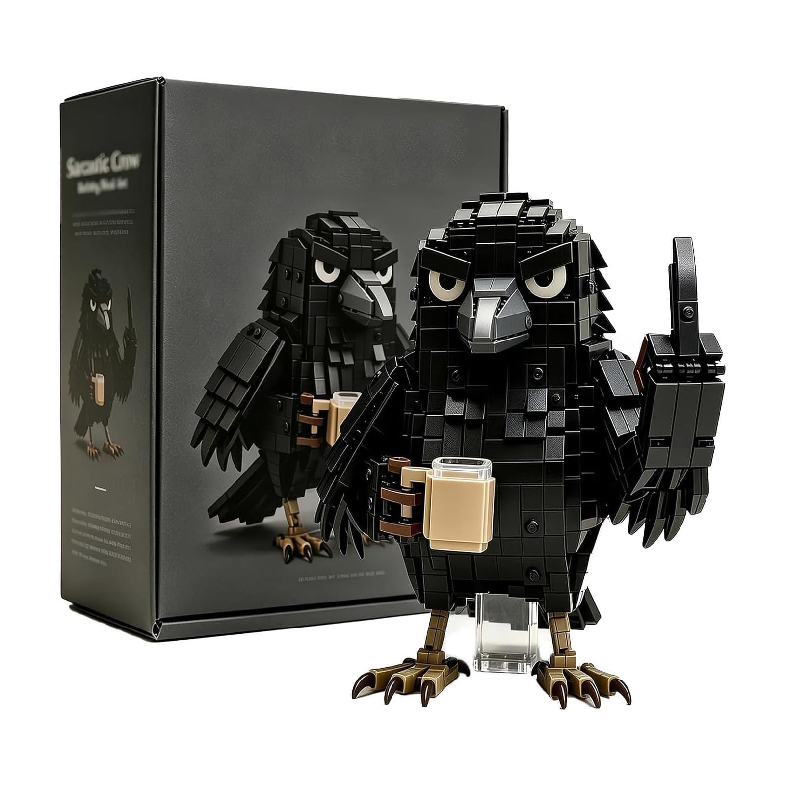 Set di mattoncini “Sarcastic Coffe da scrivania ee Crow”