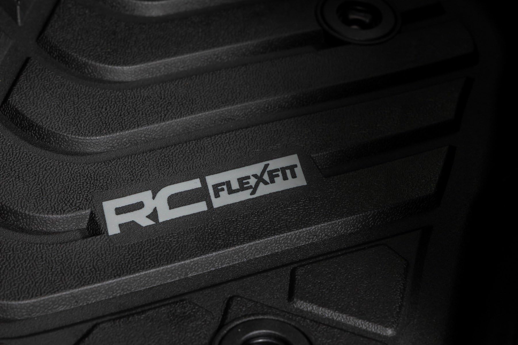 Rough Country Flex-Fit Floor Mats for Toyota Tacoma 2016-2023 Double Cab - Front Rear Set Custom All-Weather Non-Slip — view 3