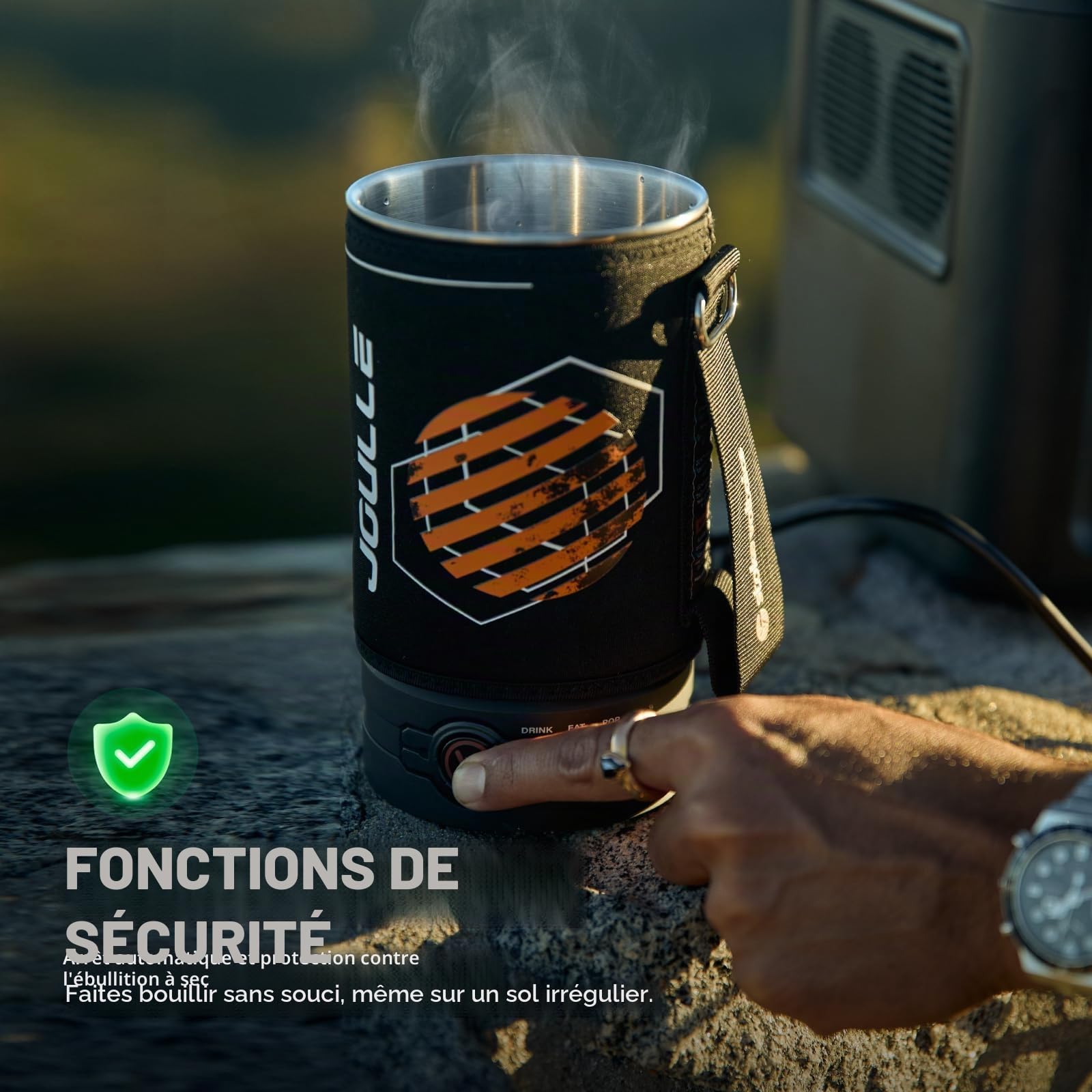 STOKE VOLTAICS Bouilloire Electrique, 220-240 V, Chauffe-eau Portable pour Café et Thé, Acier Inoxydable 304, 500 W, Eau Bouillante Rapide, Arrêt Automatique