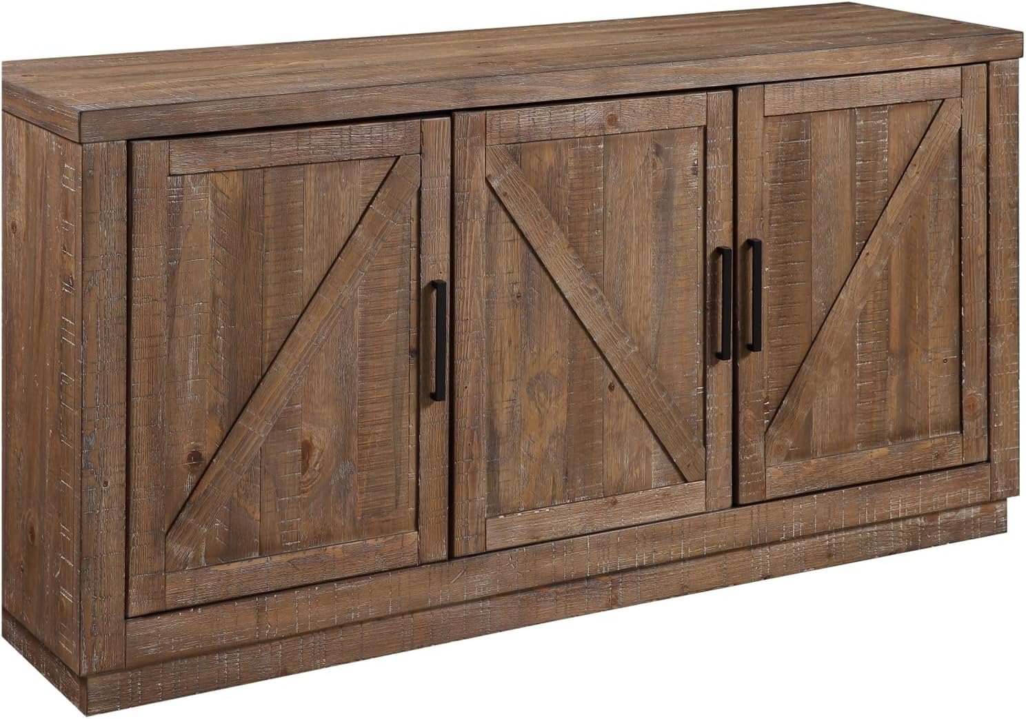 Three Doors,Two Interior Shelves,Dark Brown Storage Cabinet,for The Kitchen